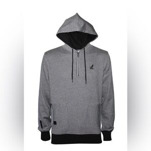 KANGOL Twisted Yarn 1/4 Zip Grey Hoodie